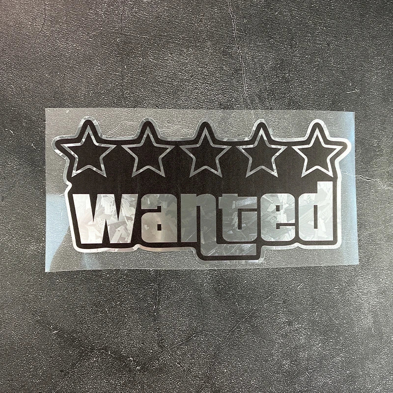 Wanted bike decal