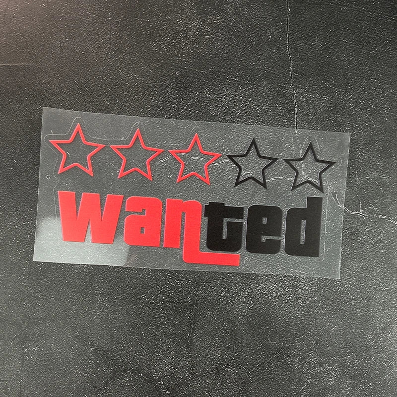 Wanted bike decal