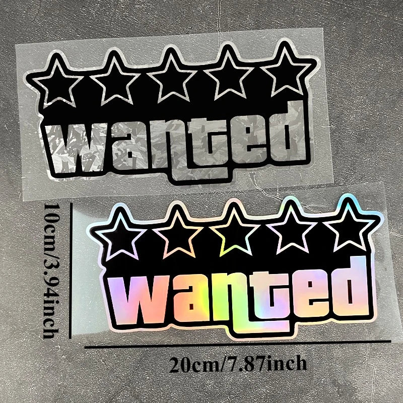 Wanted bike decal