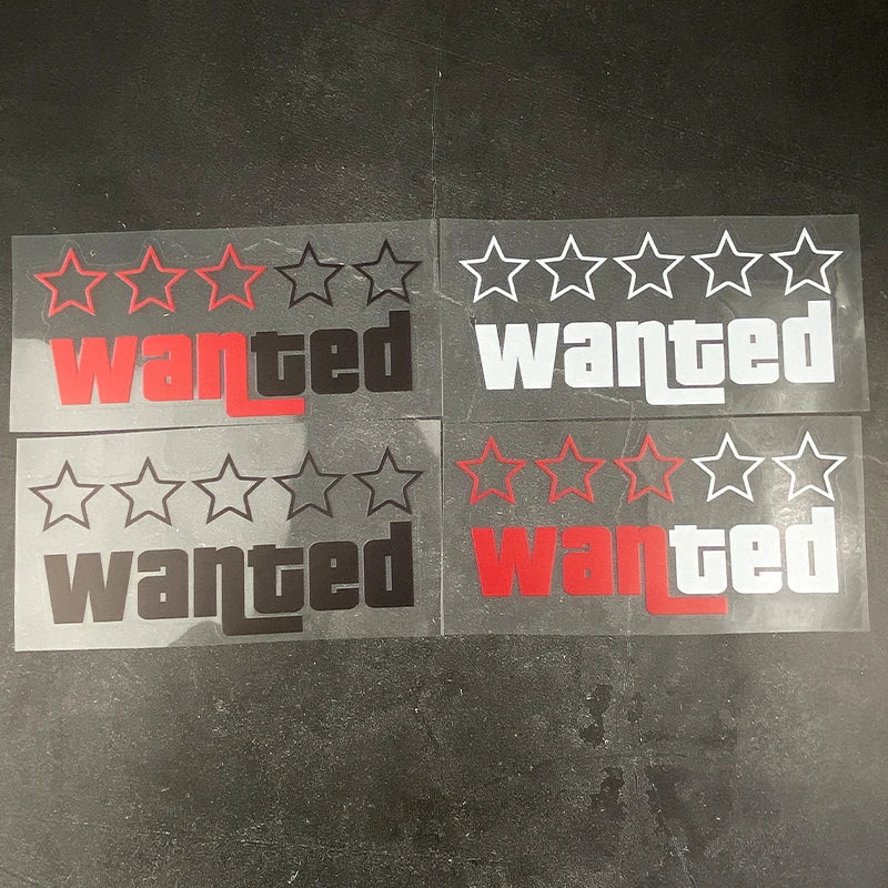 Wanted bike decal
