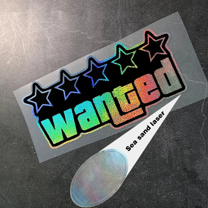 Wanted bike decal