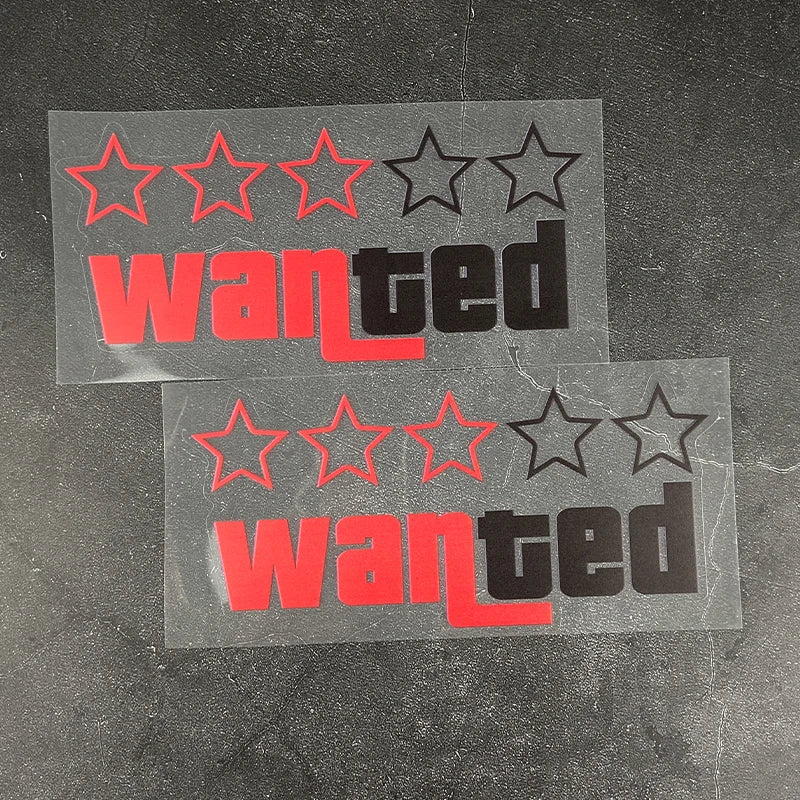 Wanted bike decal