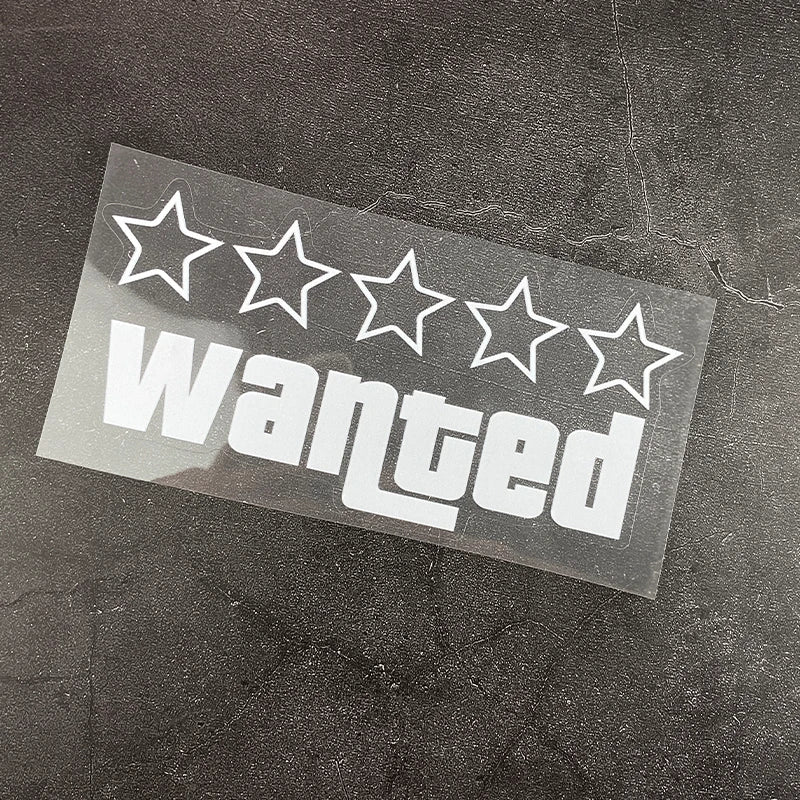 Wanted bike decal