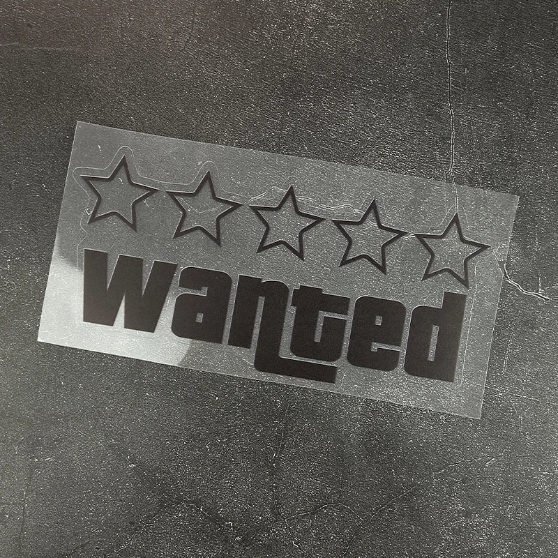 Wanted bike decal