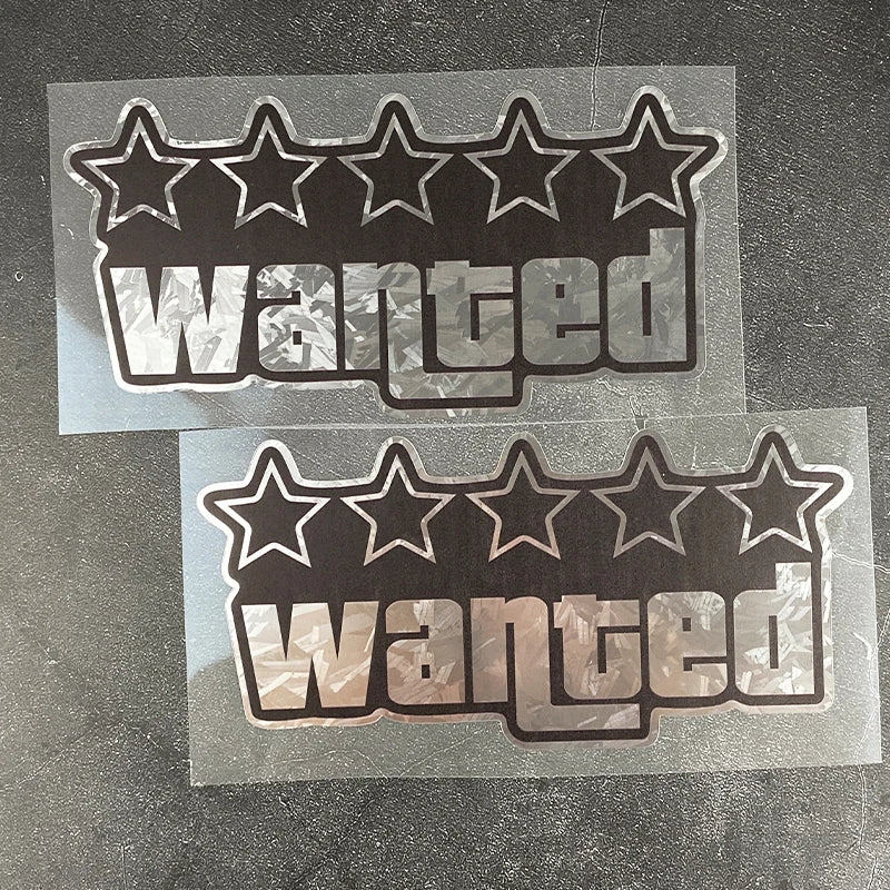 Wanted bike decal